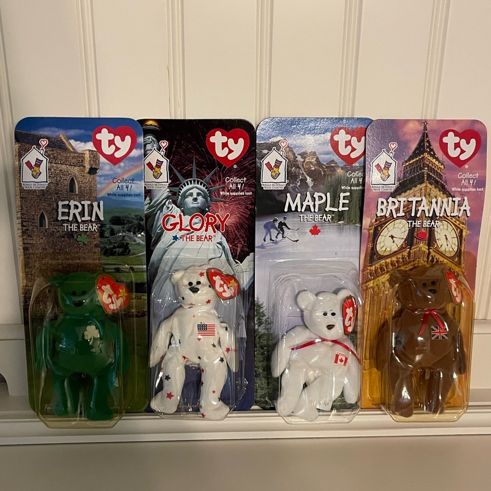 Rare Find with Errors MacDonald Ty Teenie Beanie Babies International Bears NIB
